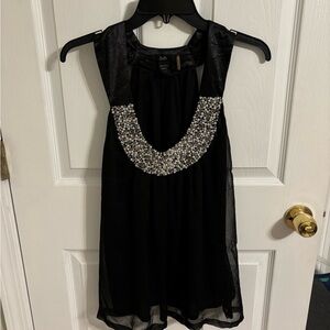 Rain Black Embellished Tank Top Size M